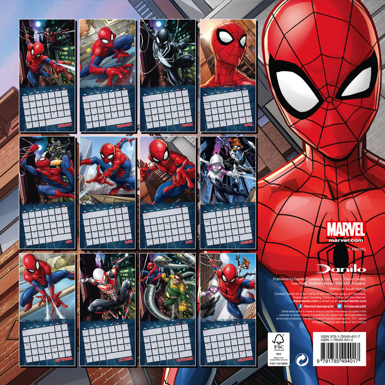 Calendarios de Spiderman » Comparativa SUPERHEROESADDICTS